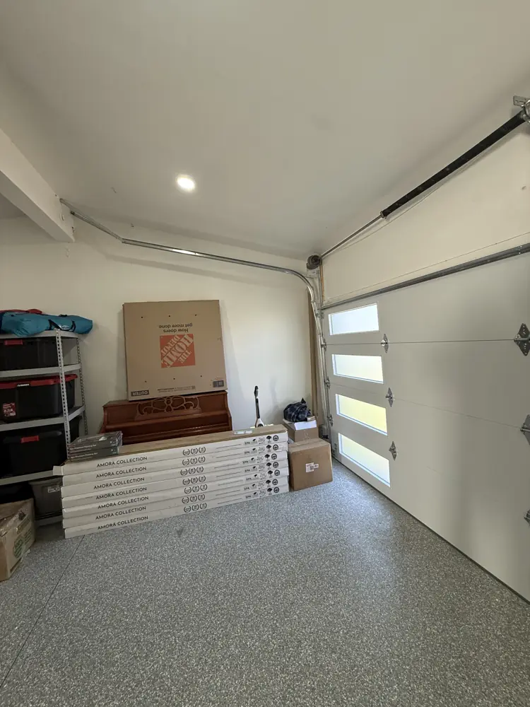 Garage interior after a new modern door install